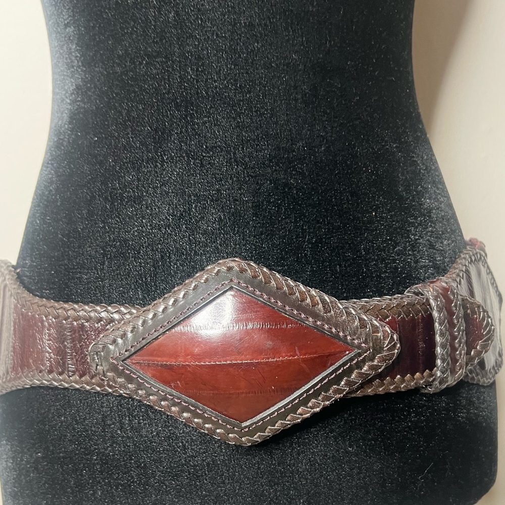 The Devine Tribe NYC VINTAGE leather and exotic skin belt medium